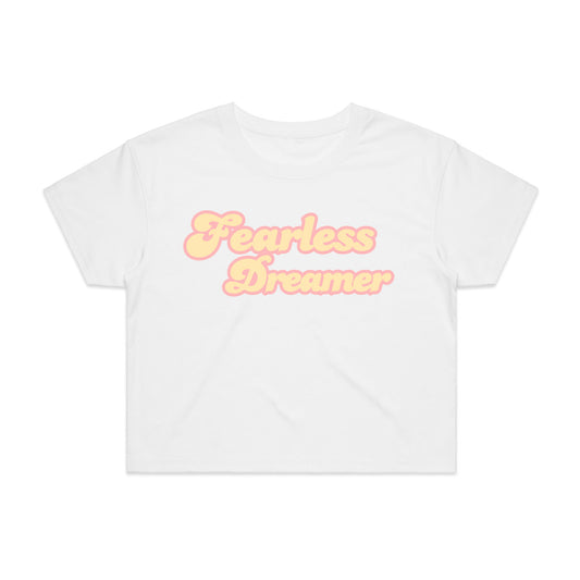 FEARLESS DREAMER WOMEN CROP TEE - WHITE