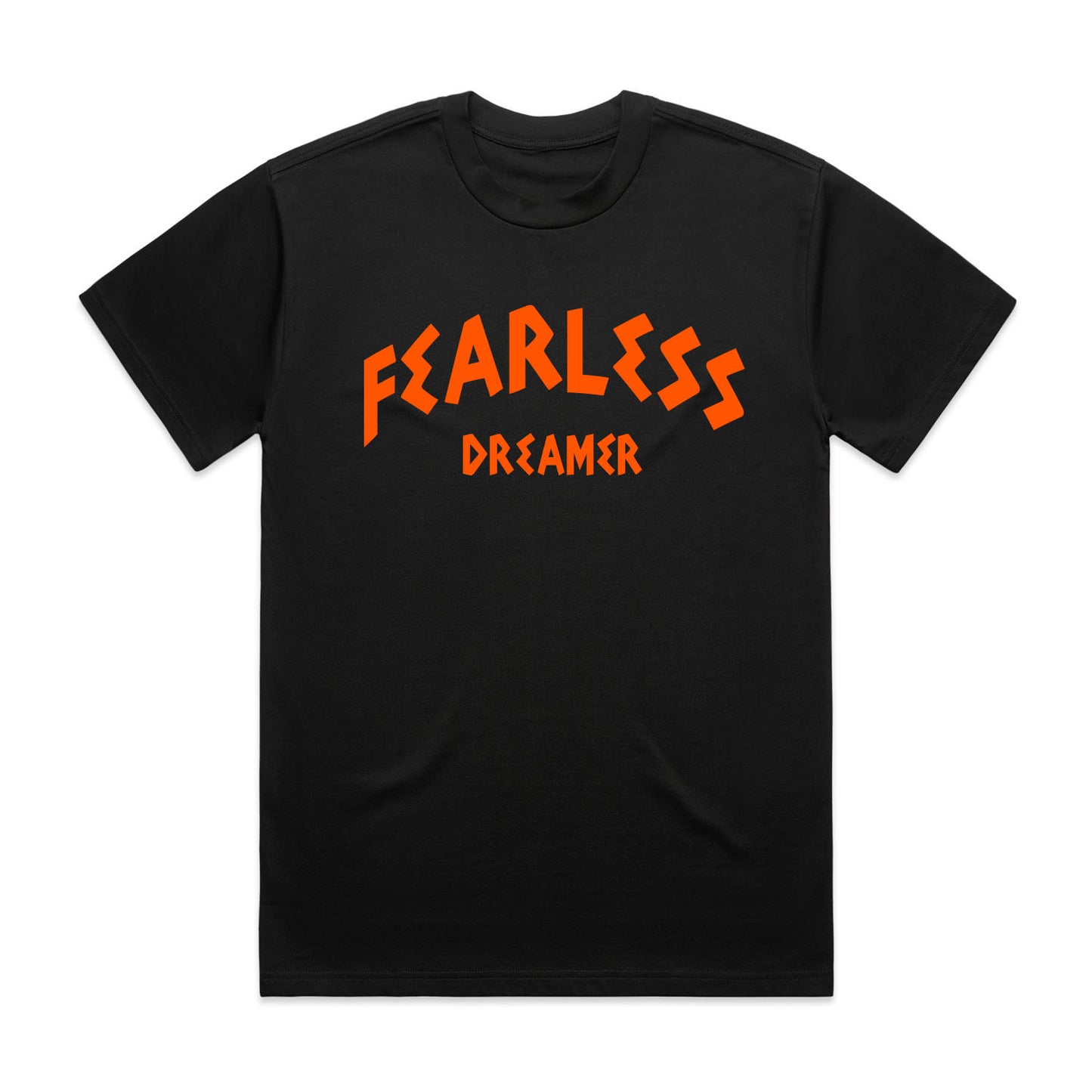 FEARLESS DREAMER  NEON SUMMER TEE - BLACK