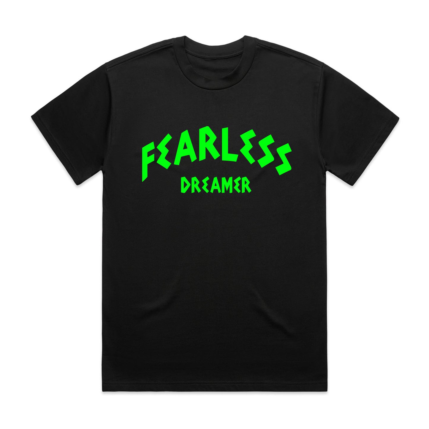 FEARLESS DREAMER  NEON SUMMER TEE - BLACK