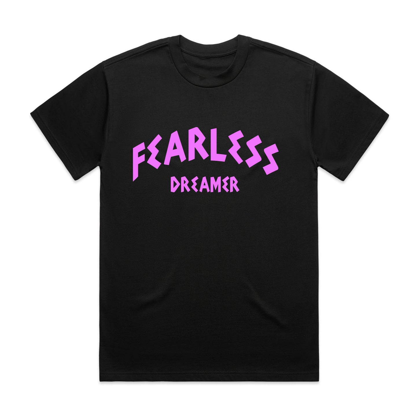 FEARLESS DREAMER  NEON SUMMER TEE - BLACK