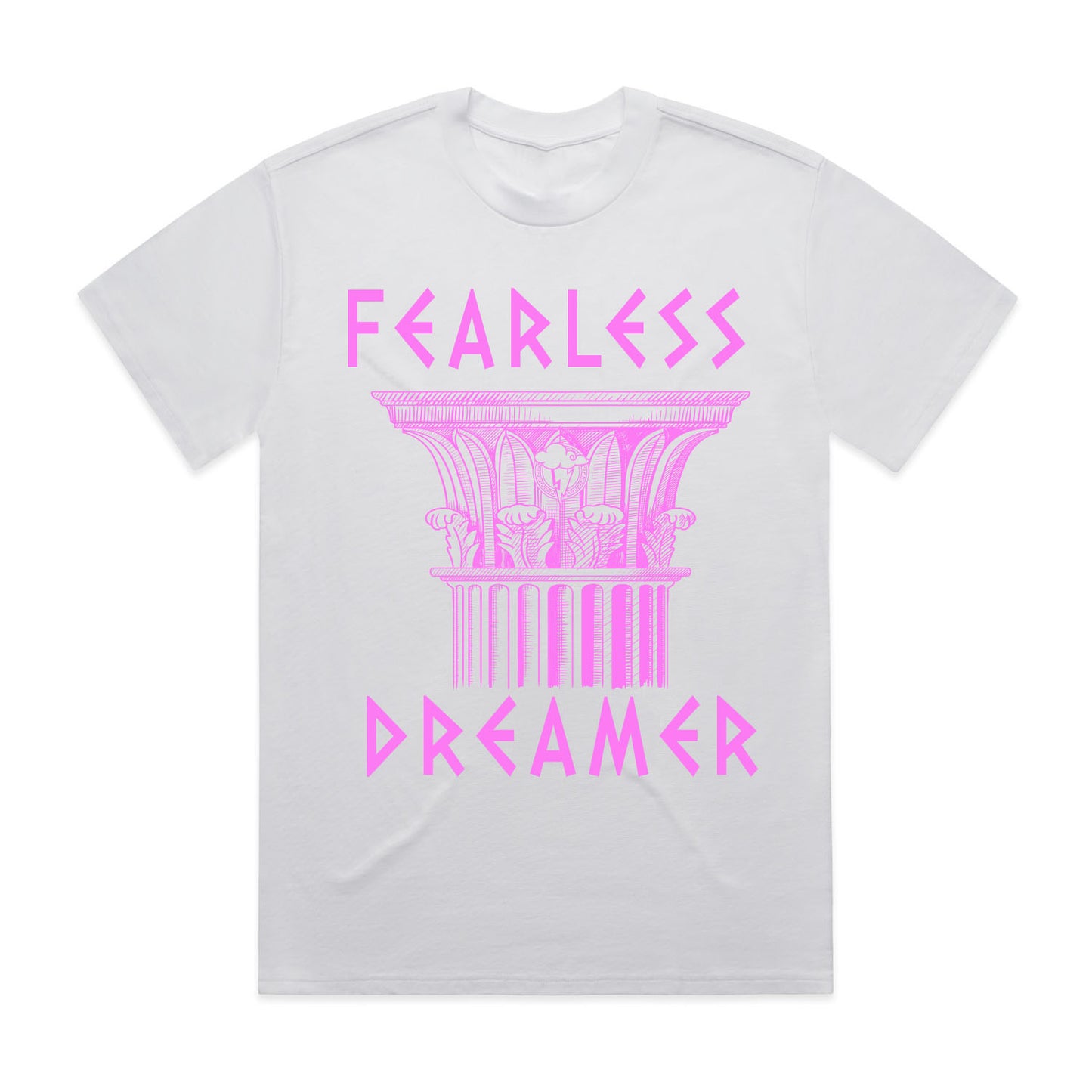 FEARLESS DREAMER  NEON SUMMER TEE - WHITE