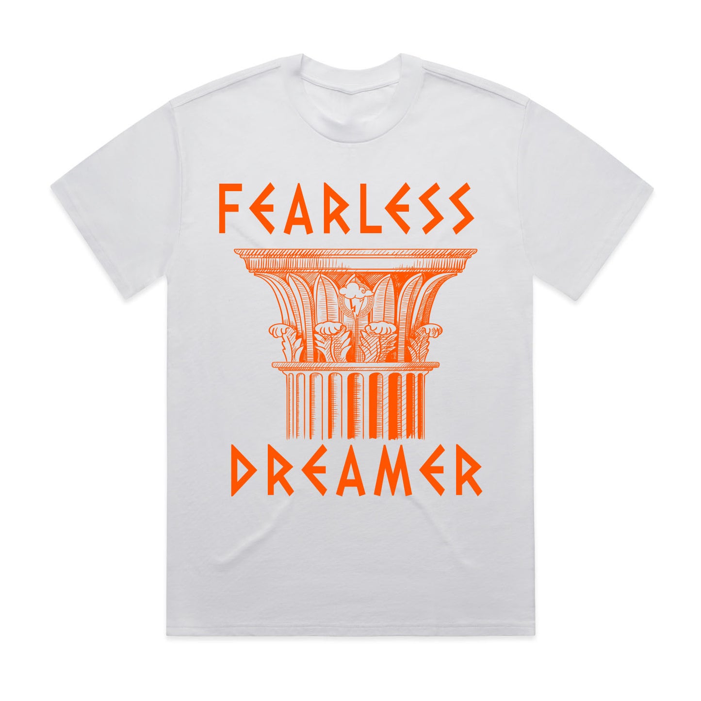 FEARLESS DREAMER  NEON SUMMER TEE - WHITE