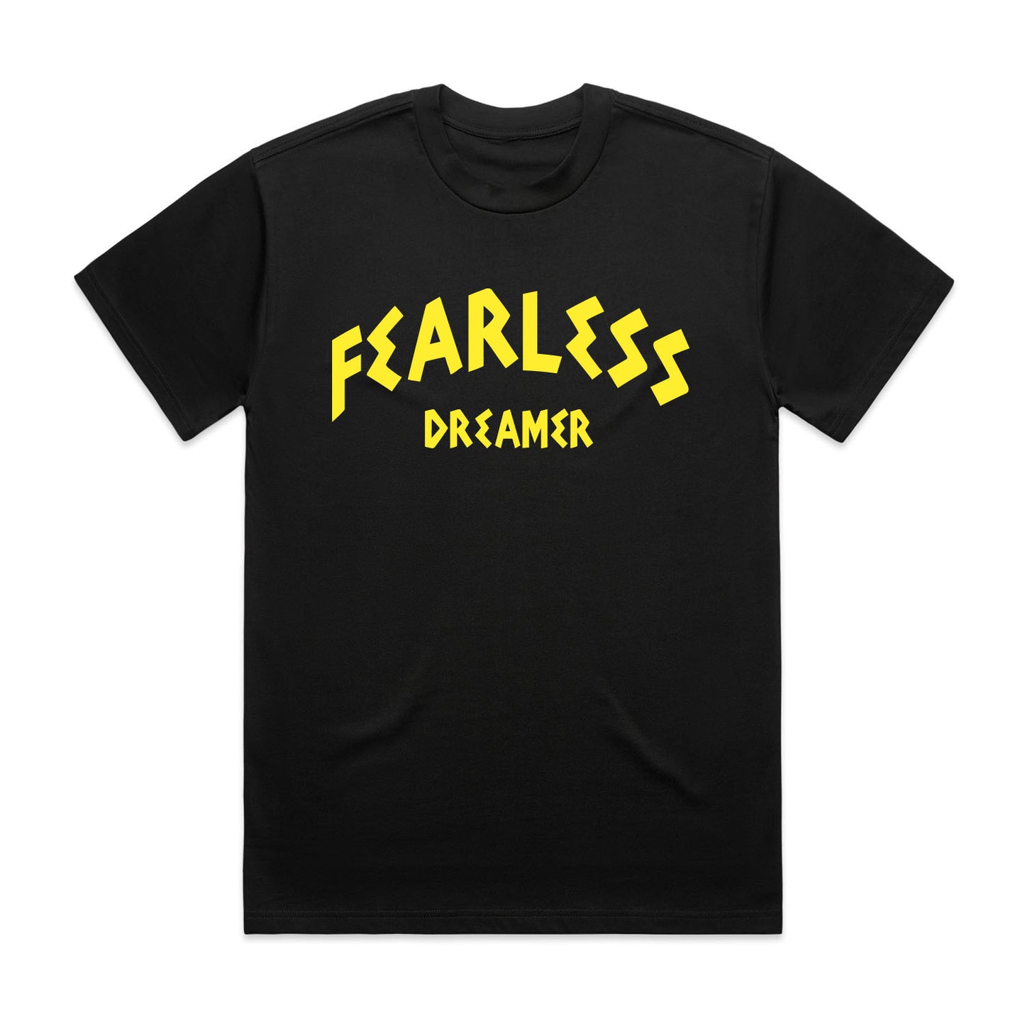 FEARLESS DREAMER  NEON SUMMER TEE - BLACK