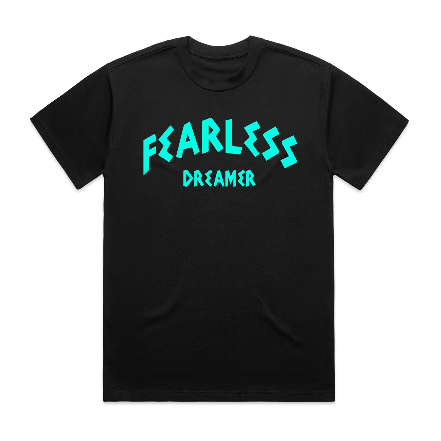 FEARLESS DREAMER  NEON SUMMER TEE - BLACK